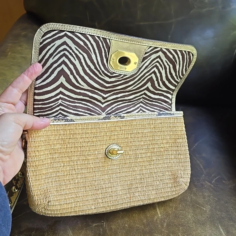 Coach Straw Python Clutch - Picture 4 of 5